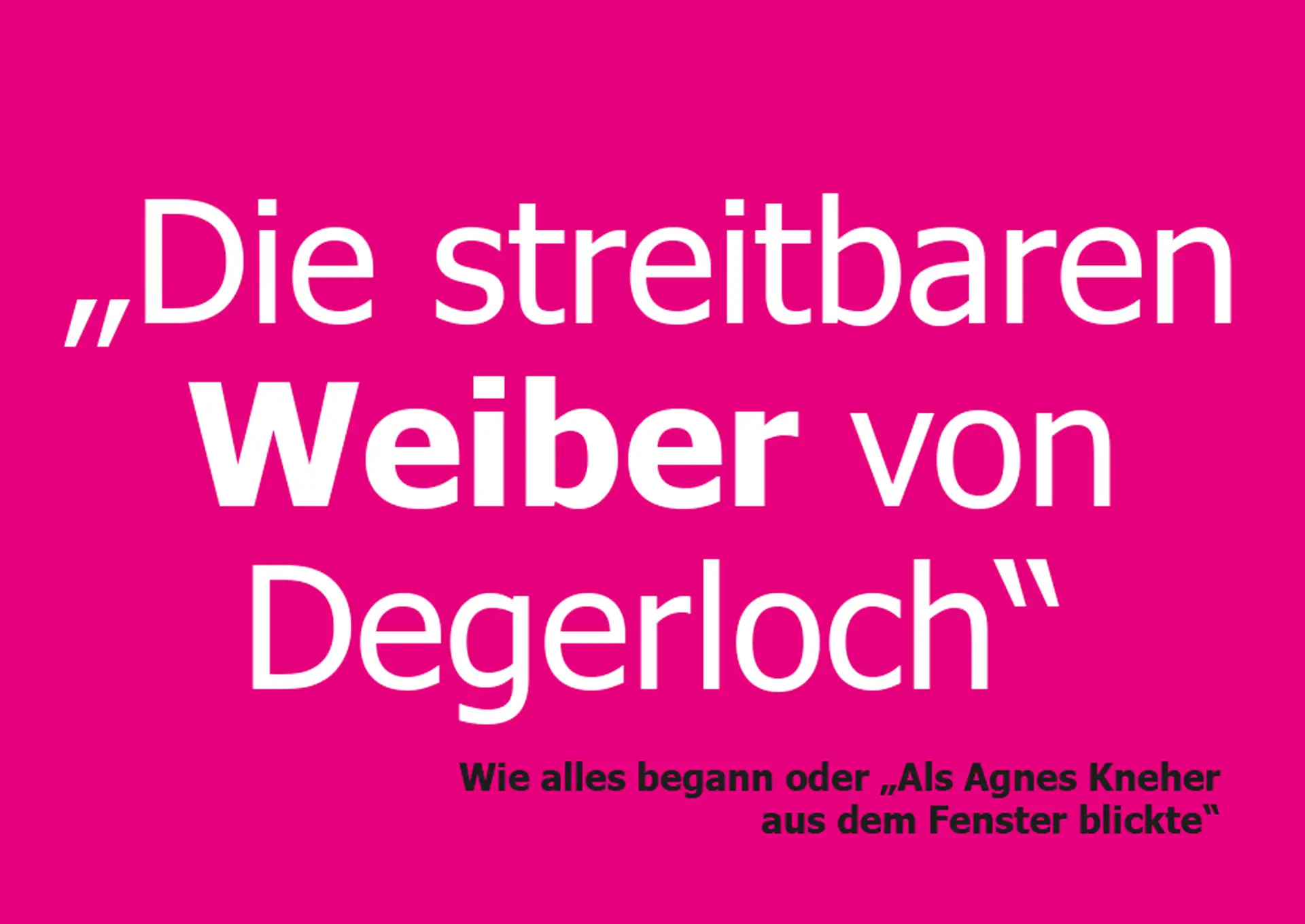 75 Jahre Bürgerverein - Februar - Die streitbaren Weiber von Degerloch